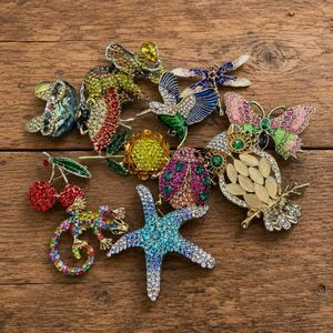 Mystery Brooch Lot | Vintage Inspired Rhinestone Jewelry (2-3 Brooches per lot )